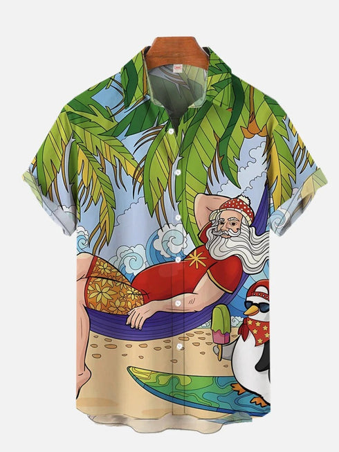 Men's Christmas Funny Graphic Short Sleeve Hawaiian Shirt